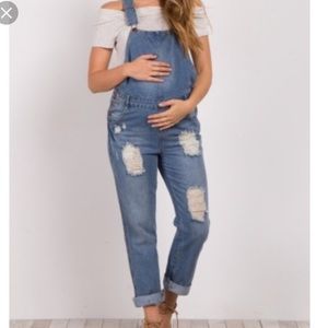 Pink blush maternity overalls small.